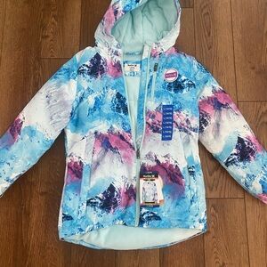 Hurley Blue and Pink Mountain Print Jacket